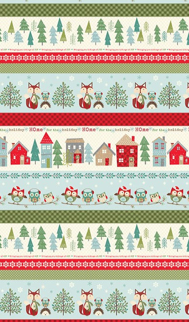 Baumwollstoff Tidings of Joy Stripe Multi
