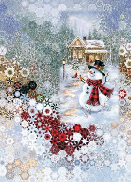 Snowman & Cottage in The Snow