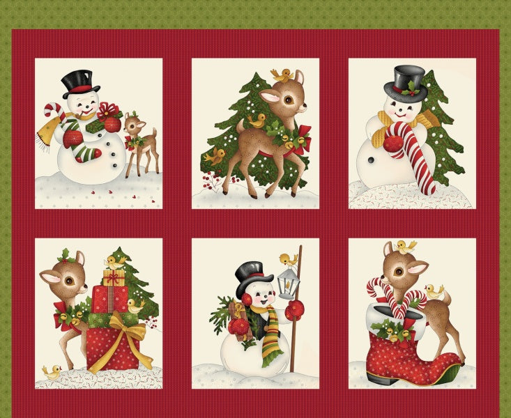 Green Winter Joy Panel Blocks