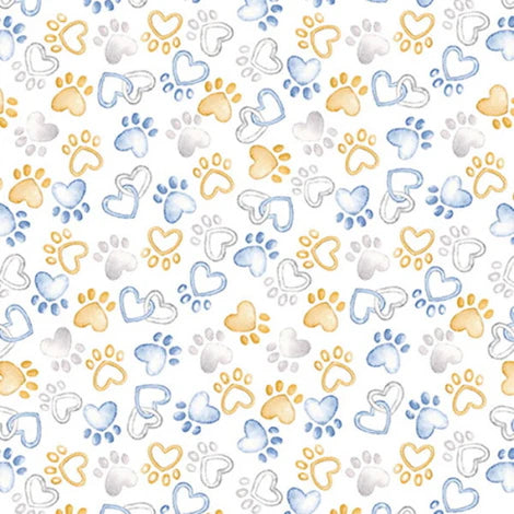 Baumwollstoff Perfect Paws White Kanvas Studio