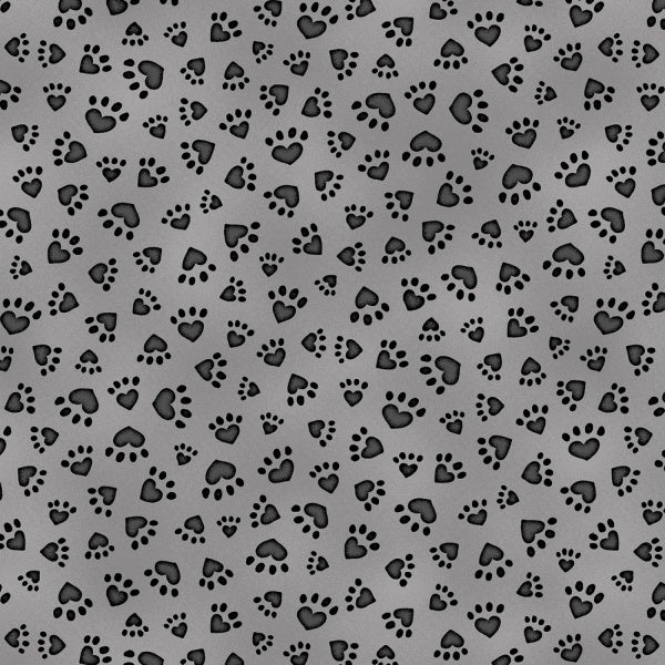 Baumwollstoff Grey Paw Prints Henry Glass & Co.
