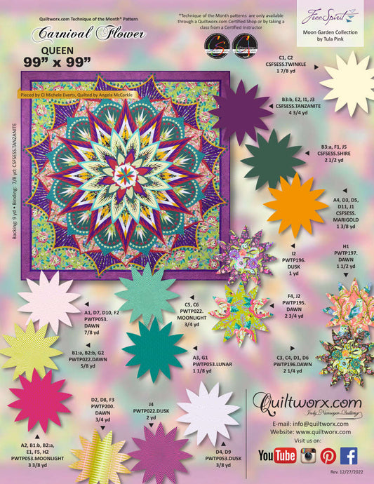 Nähanleitung Carnival Flowers Queen Judy Niemeyer Quilting