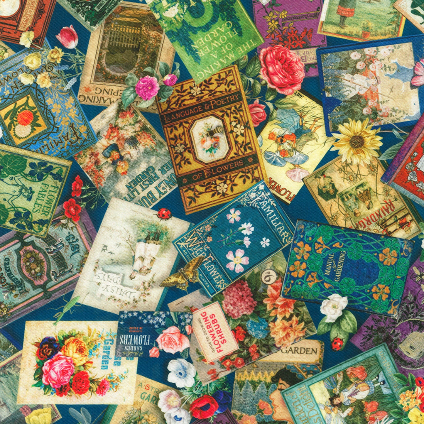 Gardening Books Garden Quilting Cotton
