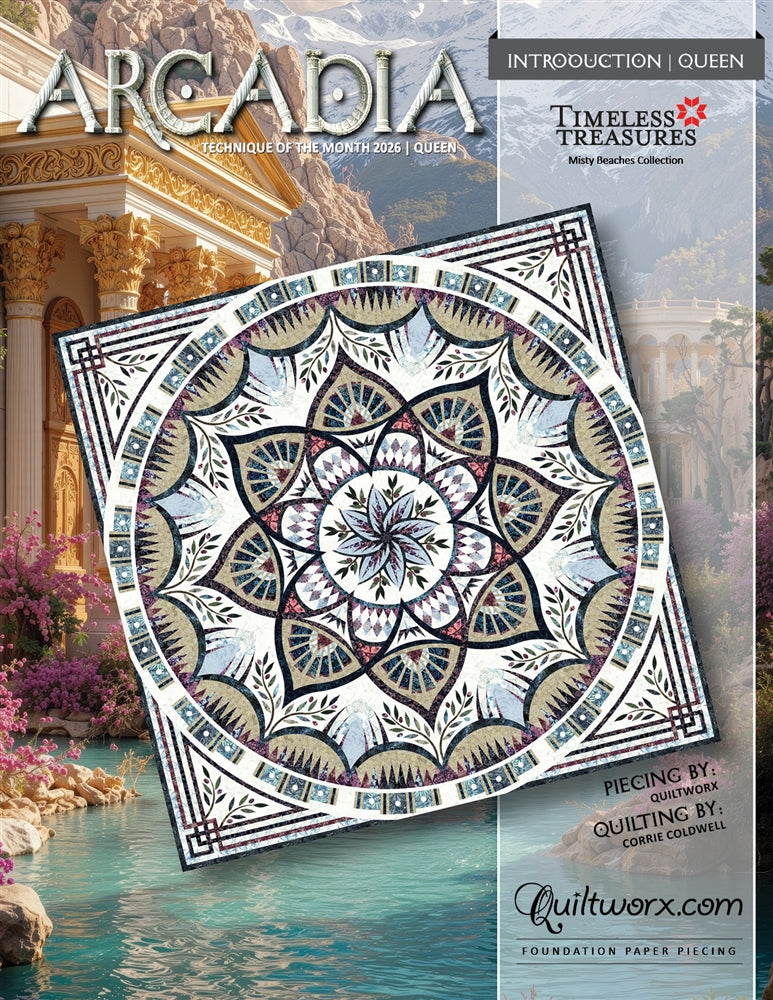 Nähanleitung Queen *Arcadia* 2027 - Quiltworx's neueste Technik des Monats