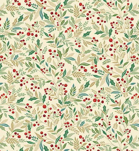 Baumwollstoff Adorn Holly Creme
