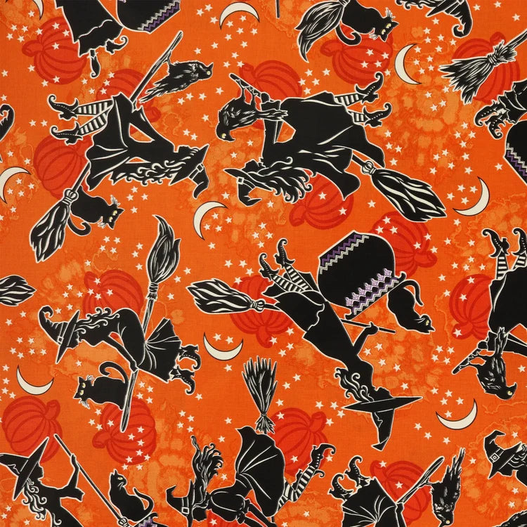 Baumwollstoff Witchy Woman Orange