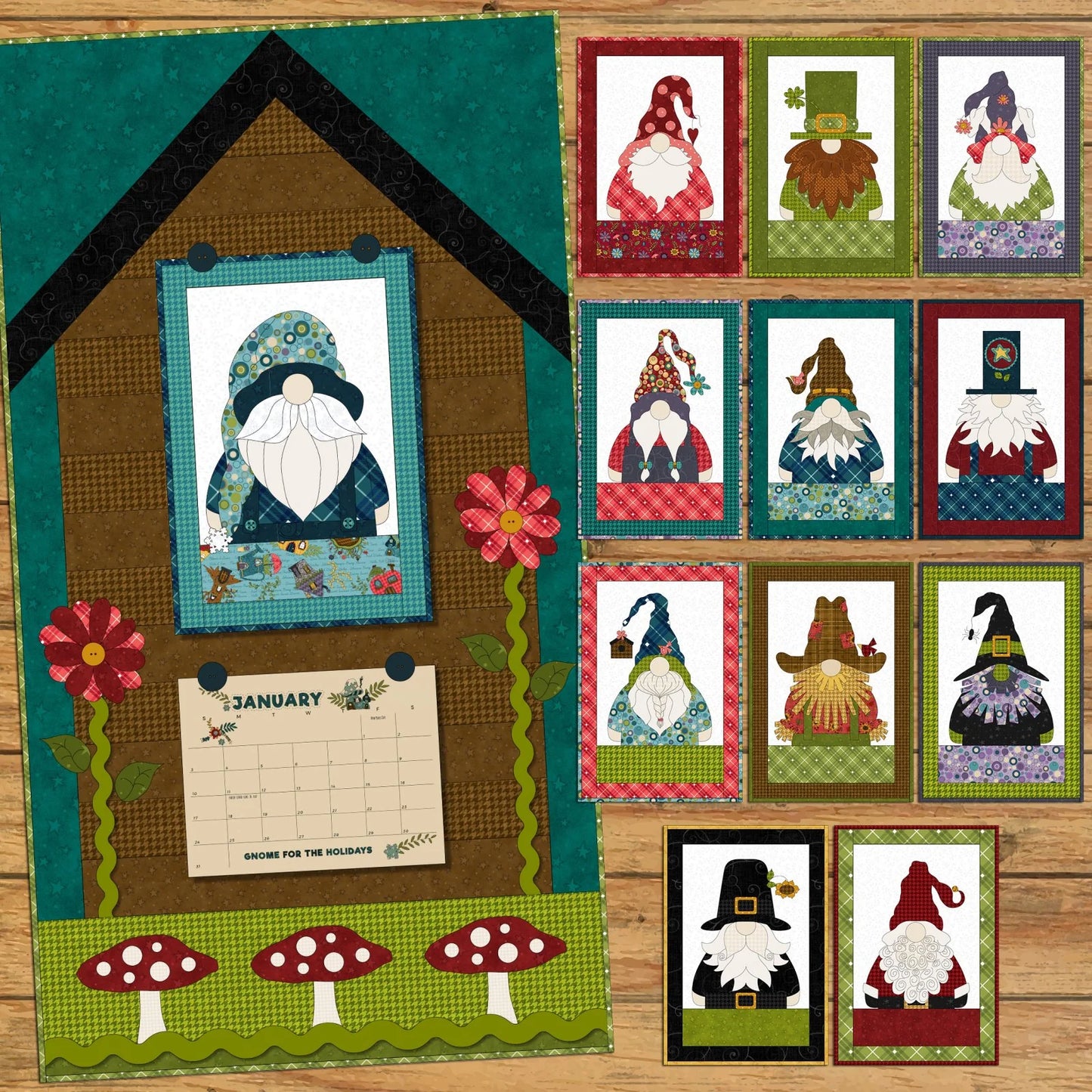 Nähanleitung Gnom for the Holidays Appliqué Calendar The Whole Country Caboodle