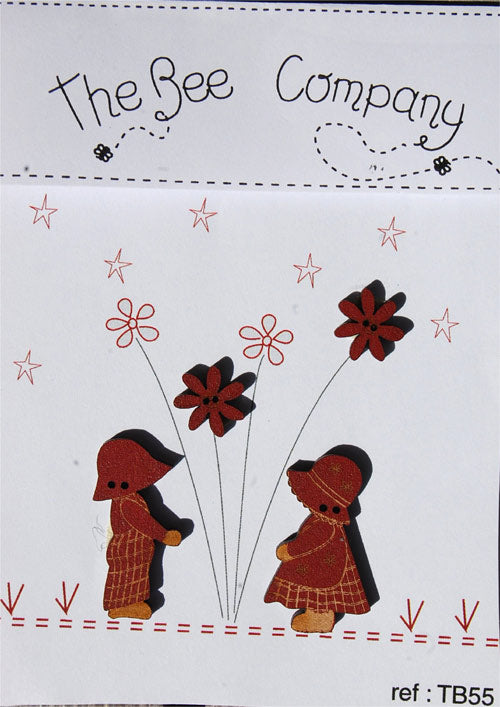 Holzknopf Flower Children The Bee Company