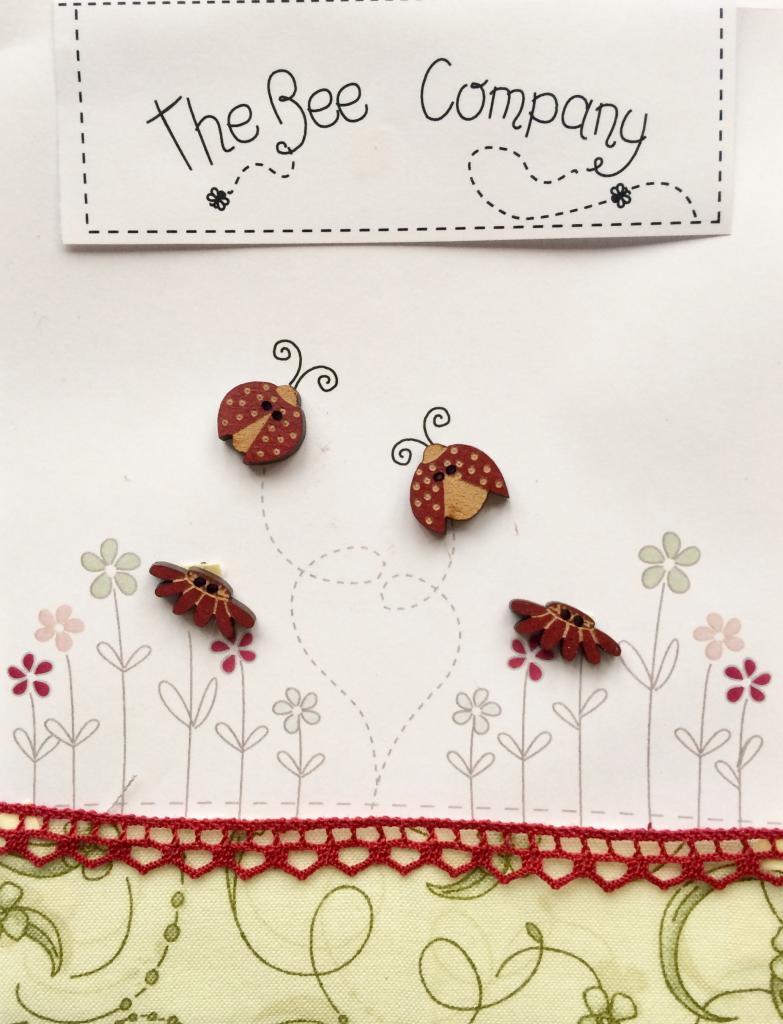 Holzknopf Ladybugs