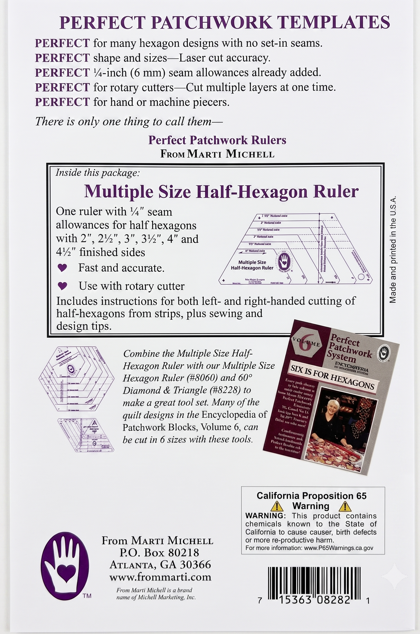 Multi Size Half-Hexagon Ruler
