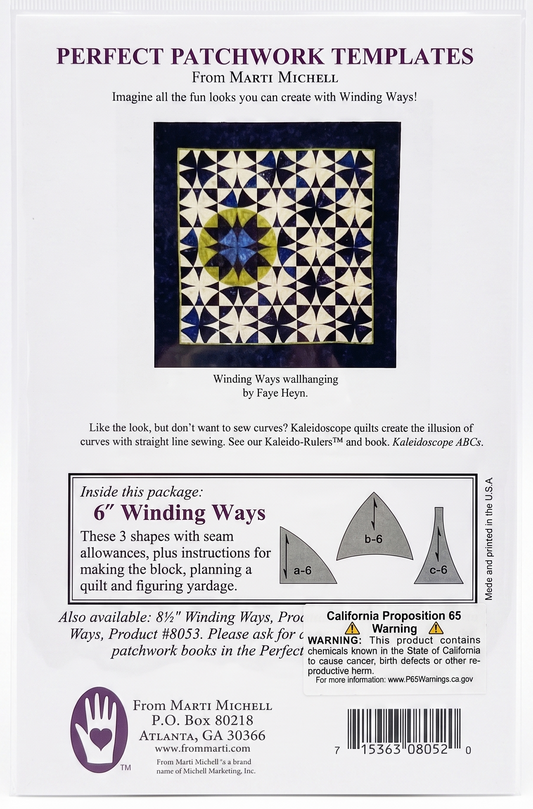 6" Winding Ways Patchwork Template