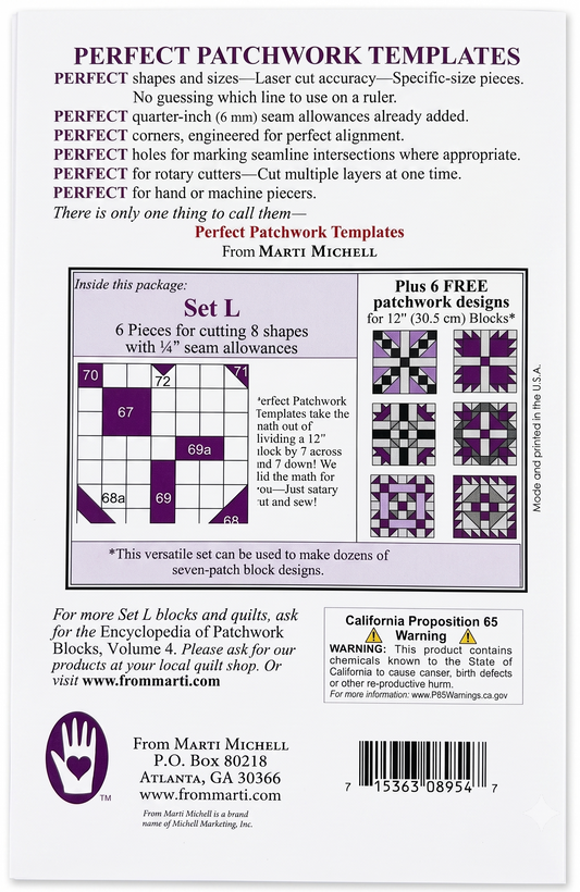 Set L Patchwork Templates Marti Michell