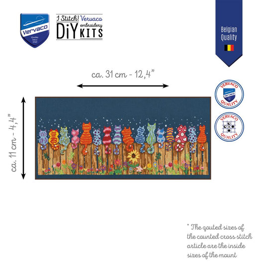 Stickpackung Cats on Fence Vervaco