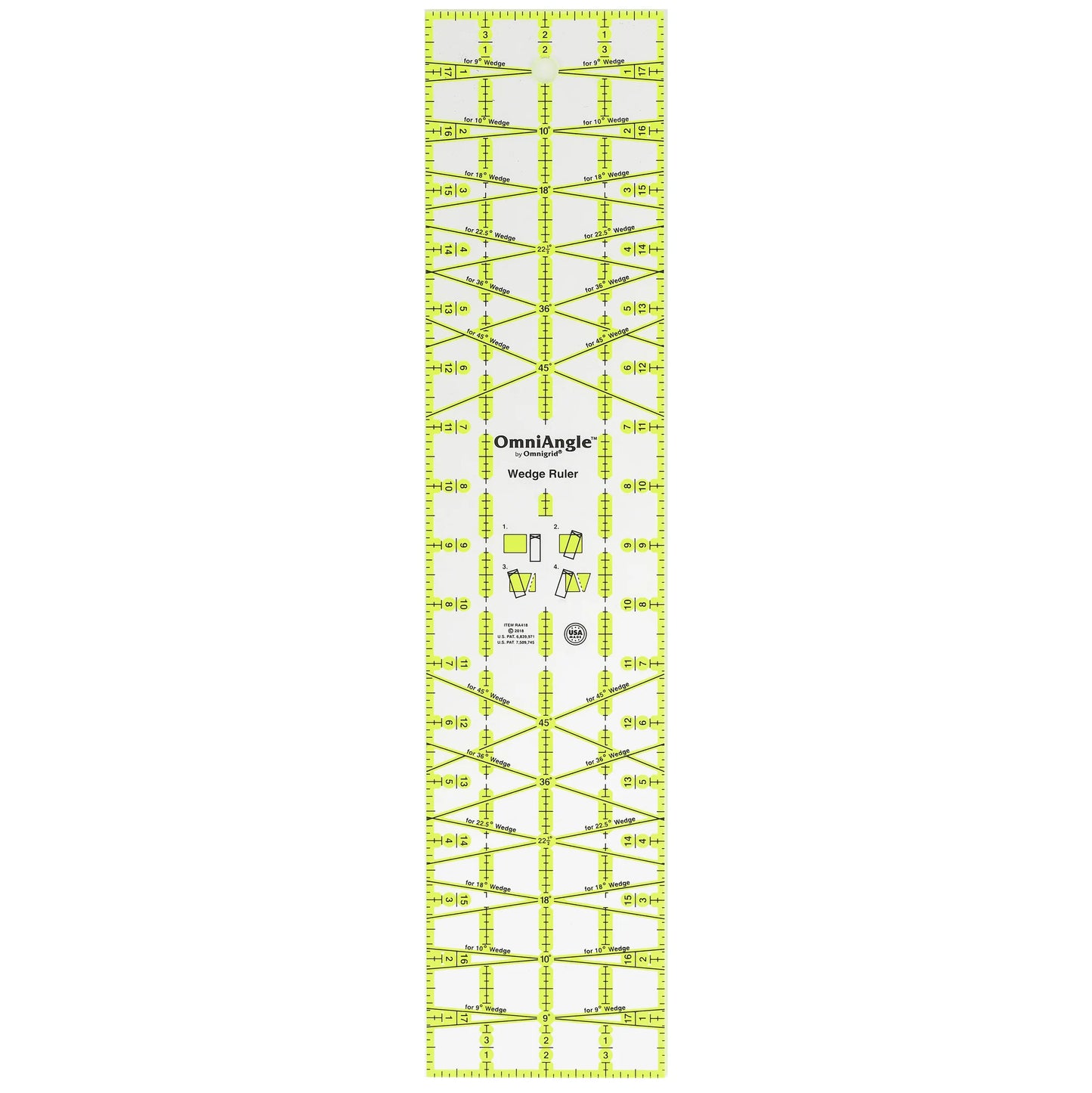 Omnigrid Neon Slip Ruler 4 x 18 Inch