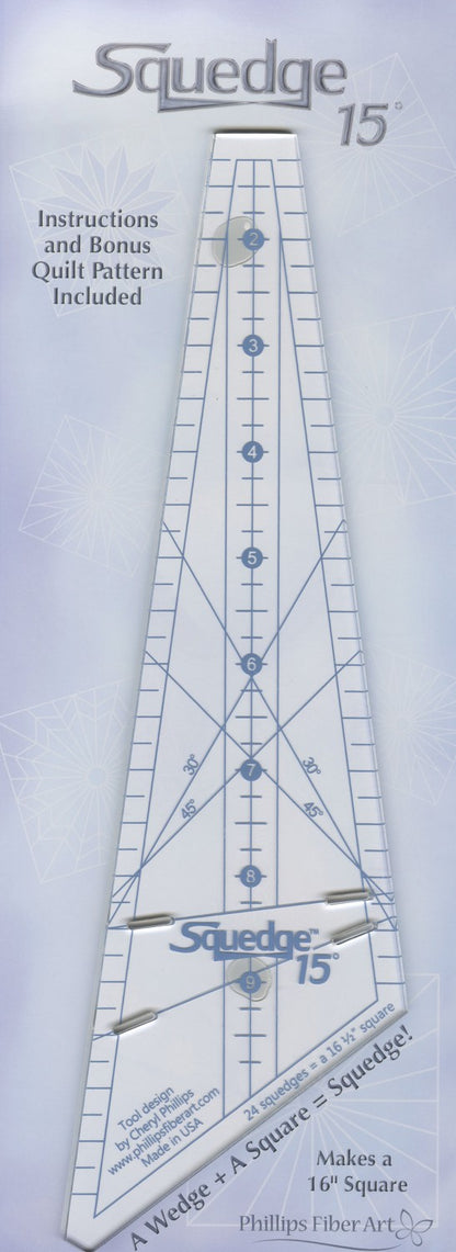 15 Degree Squedge Ruler + Nähanleitung Spikey Phillips Fiber Art
