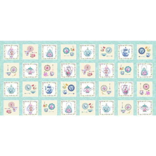 Panel Tea Pot Gallery Michael Miller Fabrics