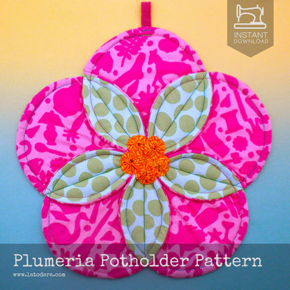 Nähanleitung Plumeria Potholder Gundi's Quilt Heaven Importeur