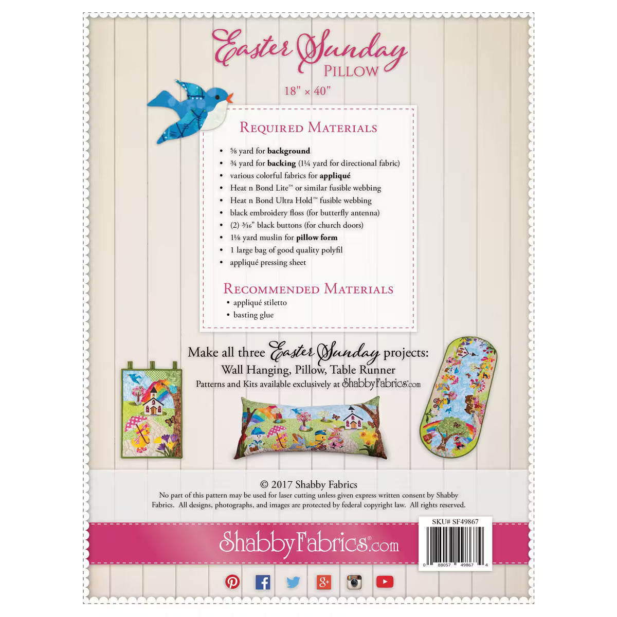 Nähanleitung Easter Sunday Pillow Shabby Fabrics