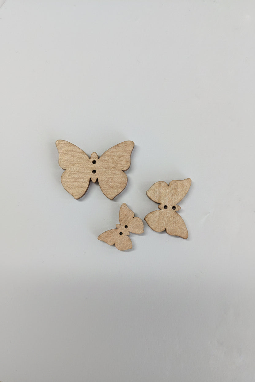 Set Holzknopf Schmetterling