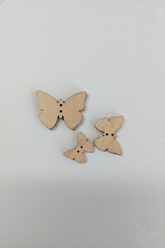 Set Holzknopf Schmetterling