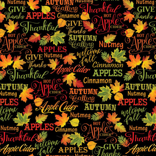 Autumnal Words Black