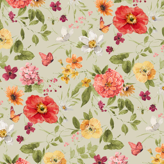 Green Medium Florals