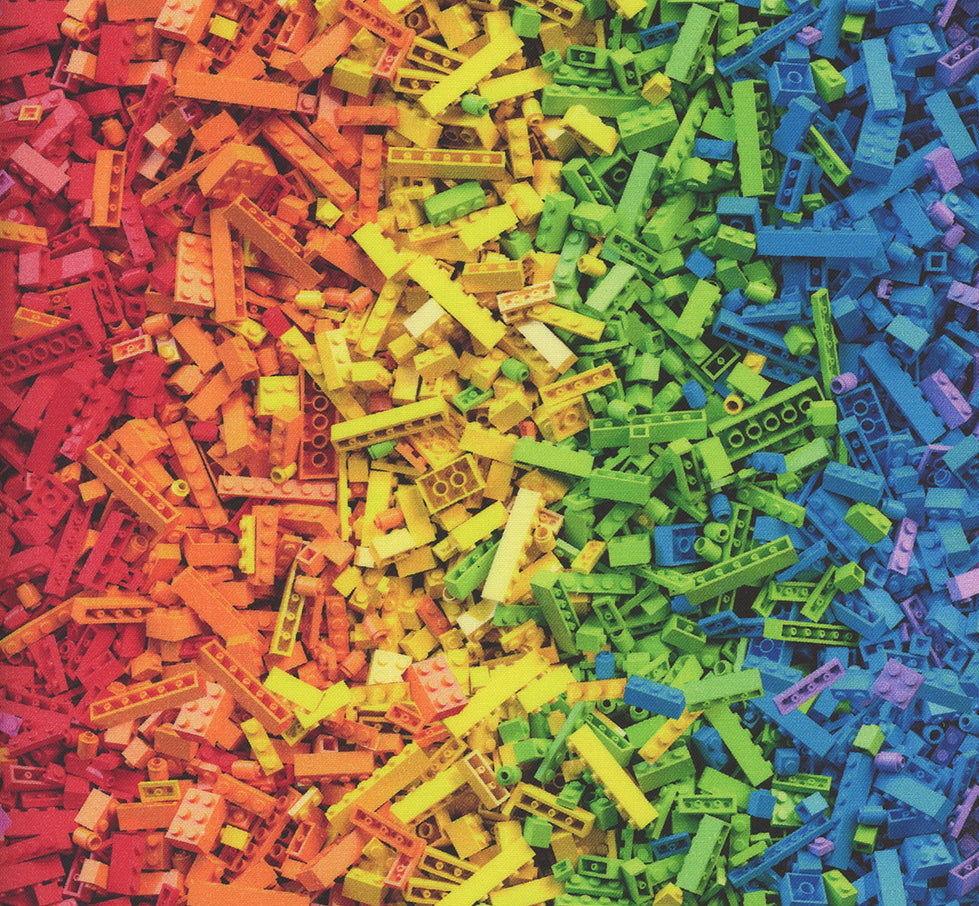 Baumwollstoff Rainbow Plastic Blocks