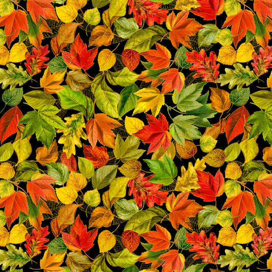 Black Metallic Fall Leaves Harvest