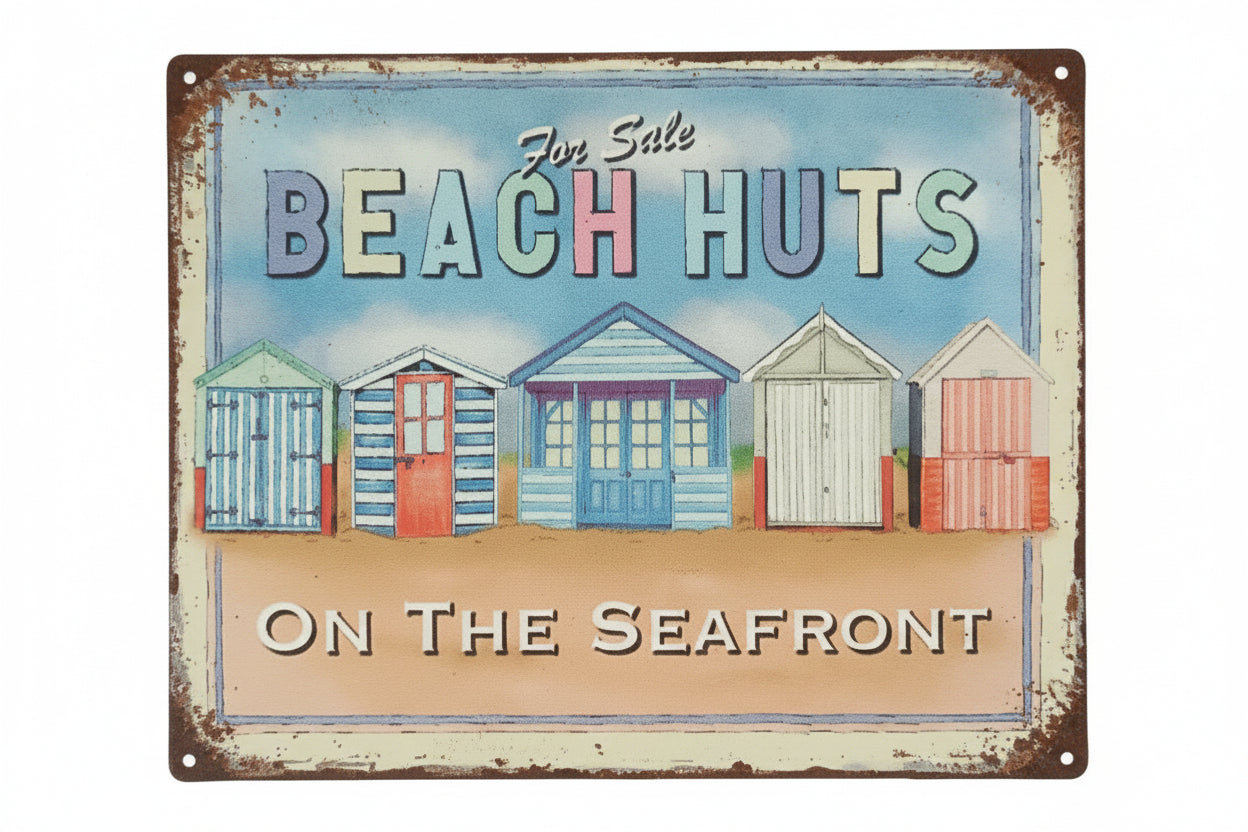 Blechschild Beach Huts