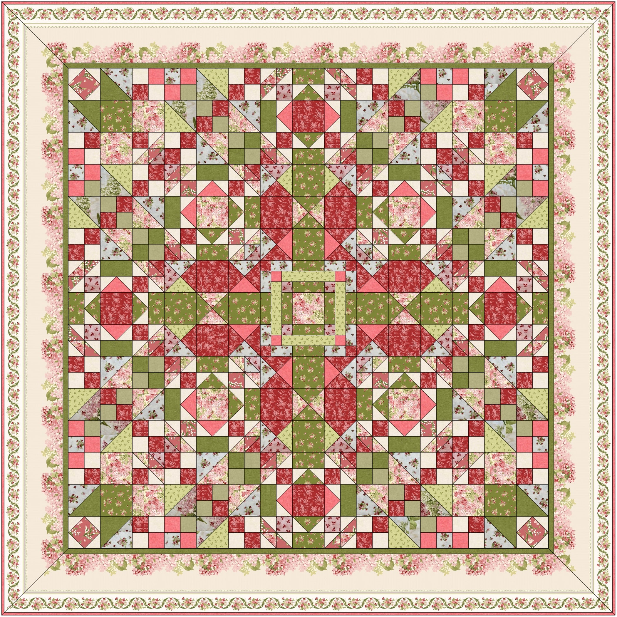 Nähanleitung Mystery Quilt 2026 - Nähanleitung Variante A - 150 cm x 150 cm Gundi's Quilt Heaven