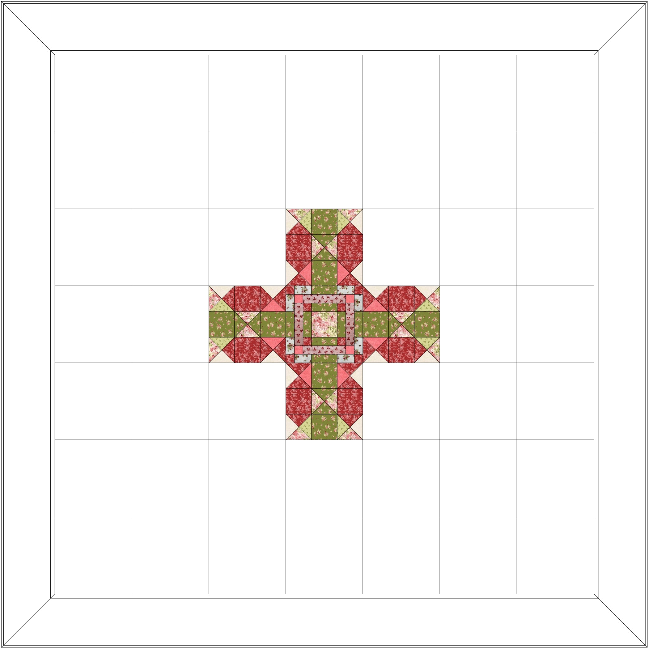 Stoffpaket Mystery Quilt 2026 - Stoffpaket Variante B - 200 cm x 200 cm Gundi's Quilt Heaven