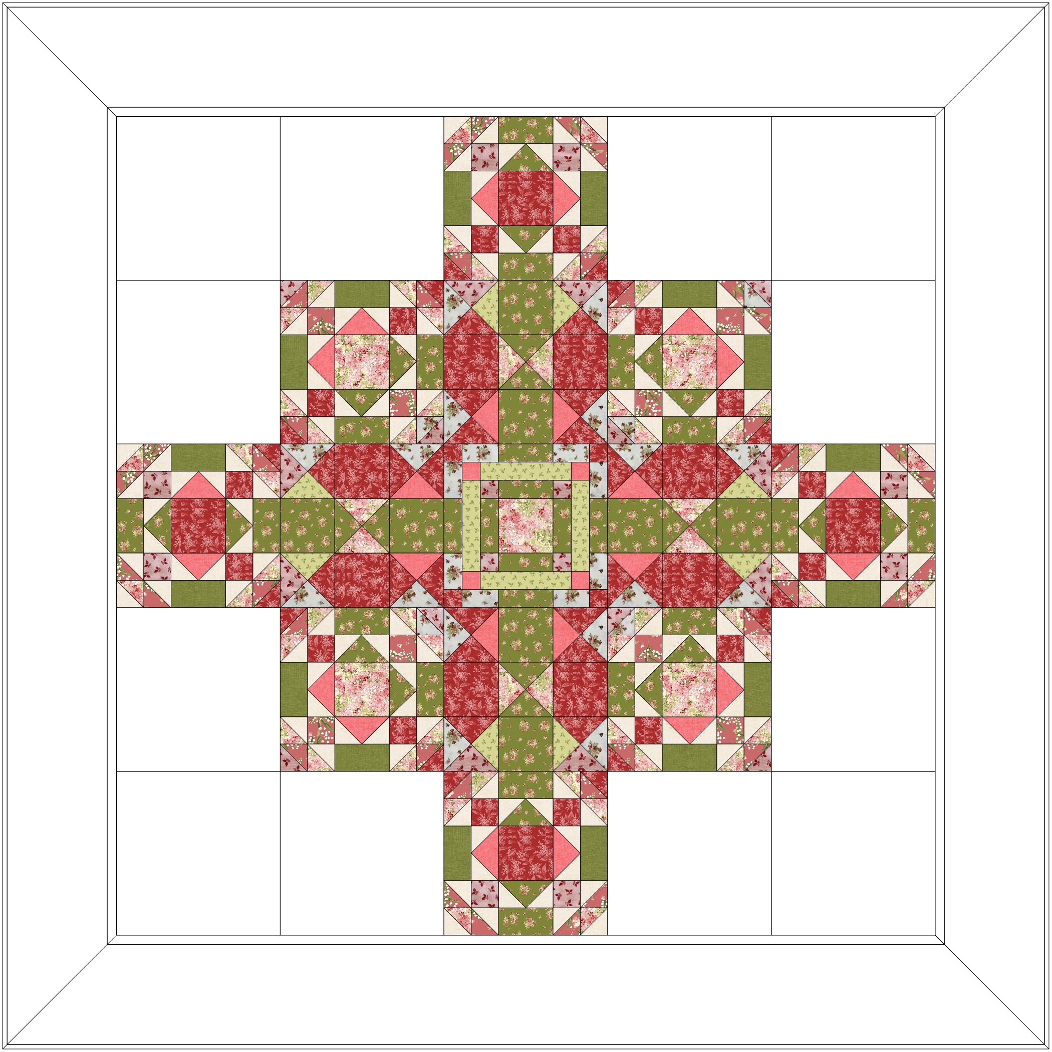 Stoffpaket Mystery Quilt 2026 - Stoffpaket Variante A - 150 cm x 150 cm Gundi's Quilt Heaven