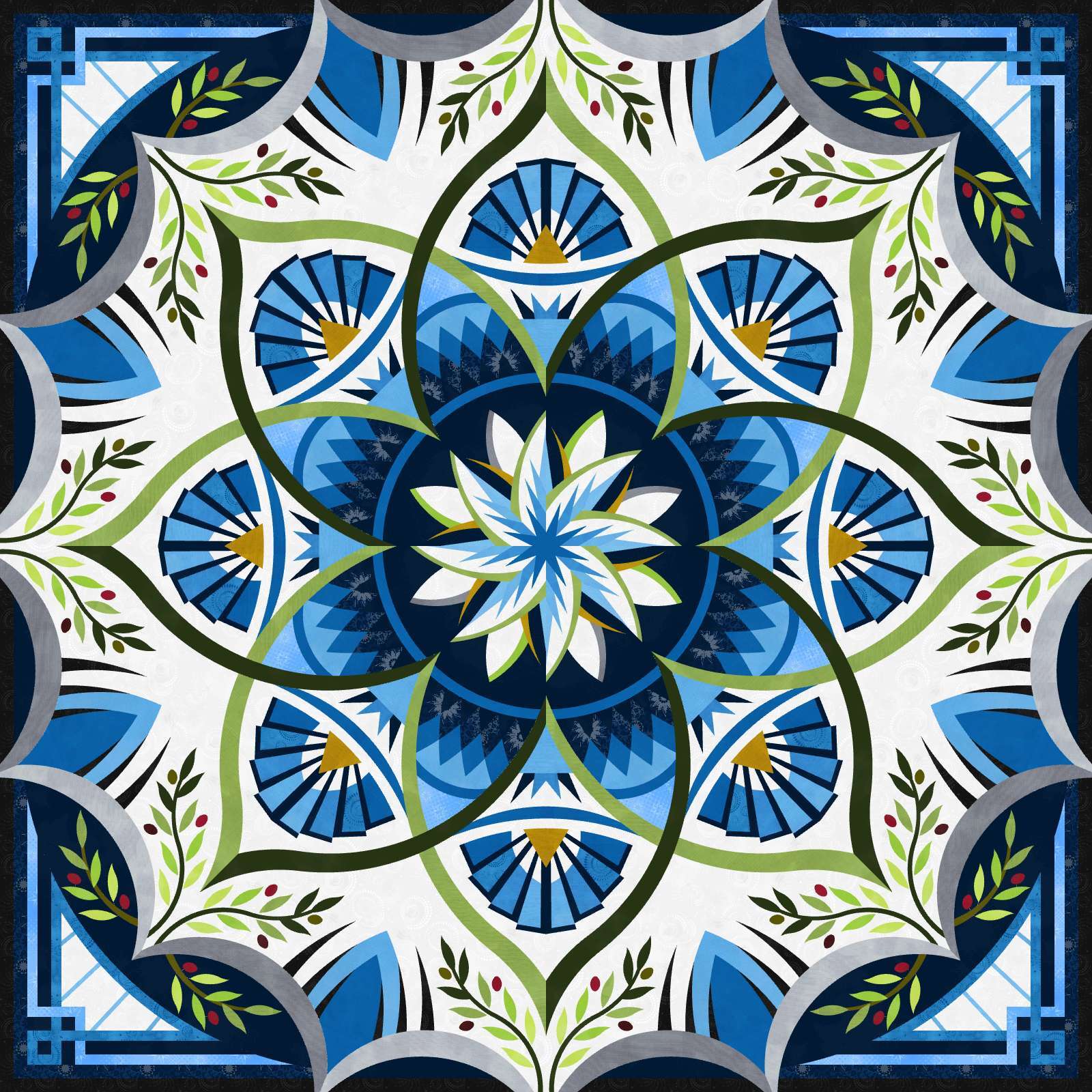 Stoffpaket Wall - ColorStock Cotton's Blue - TOTM *Arcadia* 2027 quiltworx