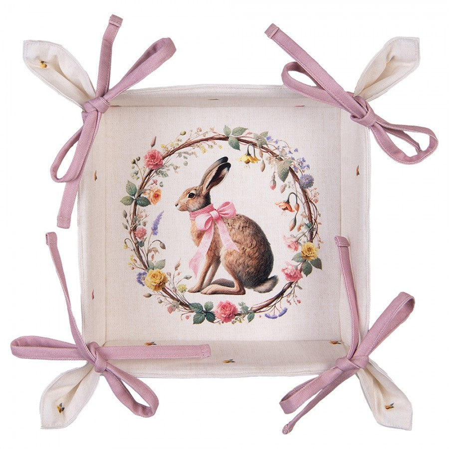 Quadratisches Brotkörbchen rosa Clayre & Eef