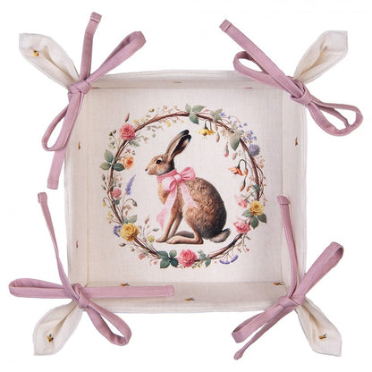 Quadratisches Brotkörbchen rosa Clayre & Eef