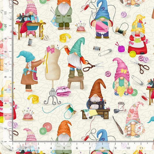 Baumwollstoff Sewing Gnomes Timeless Treasures Fabrics