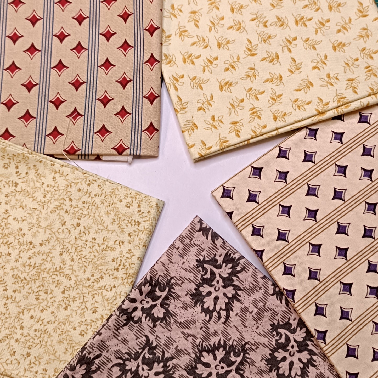 Fat Quarter Paket Creme-Gelb Gundi's Quilt Heaven