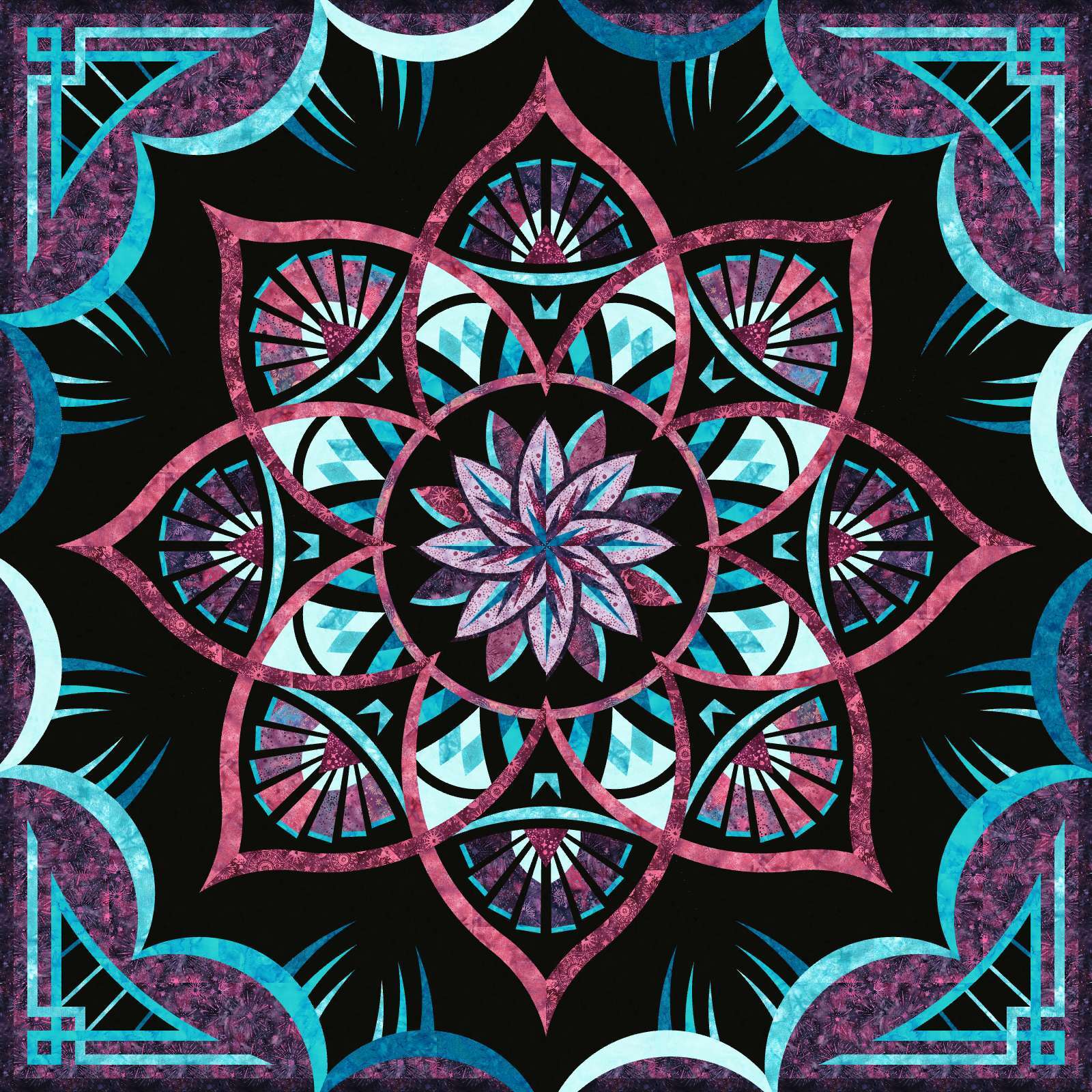 Stoffpaket Wall - Island Batik Lumin out of Starlit - TOTM *Arcadia* 2027 quiltworx
