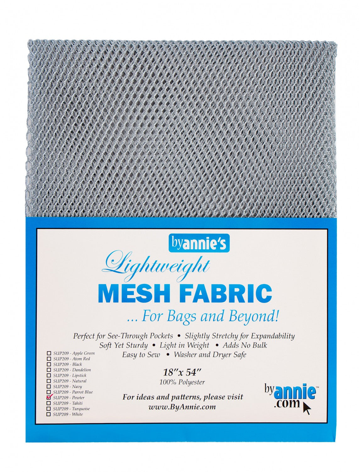 Lightweight Mesh Fabric Pewter By Annie