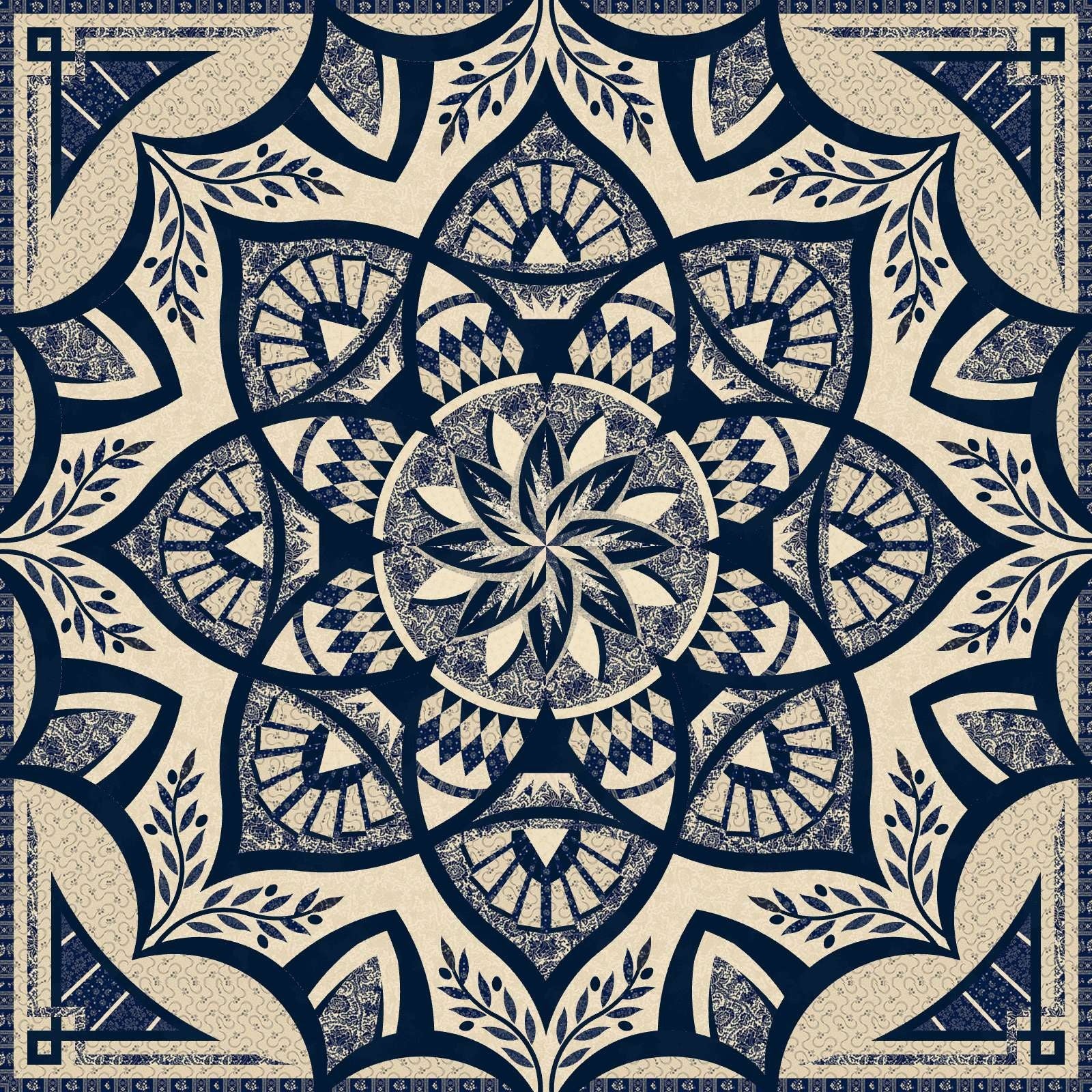 Stoffpaket Wall - Marcus Fabrics Anna B's Indigos - TOTM *Arcadia* 2027 quiltworx