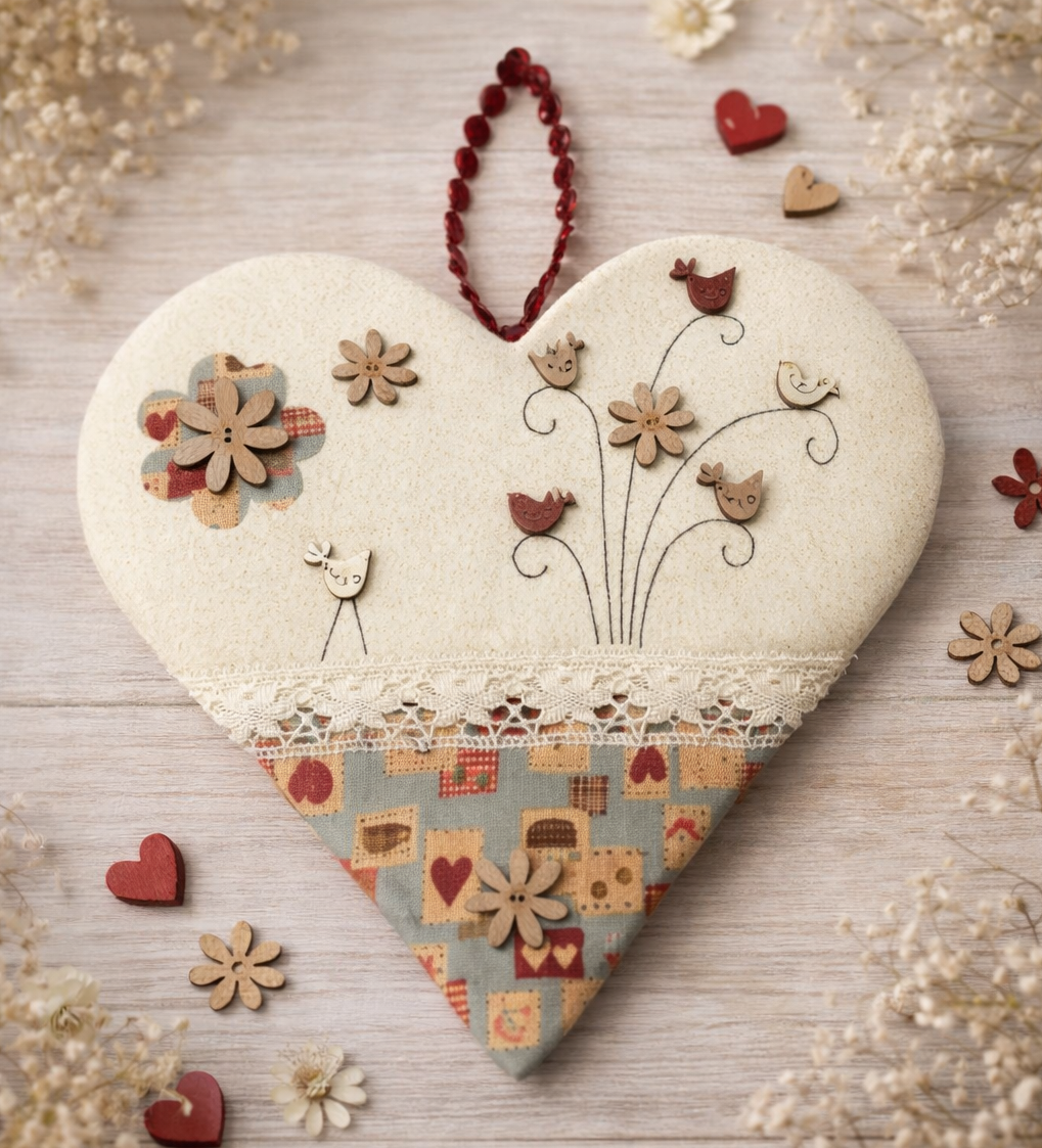 Materialpackung Vintage Herz klein Gundi's Quilt Heaven