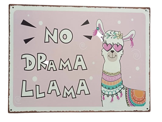 Blechschild No Drama Llama