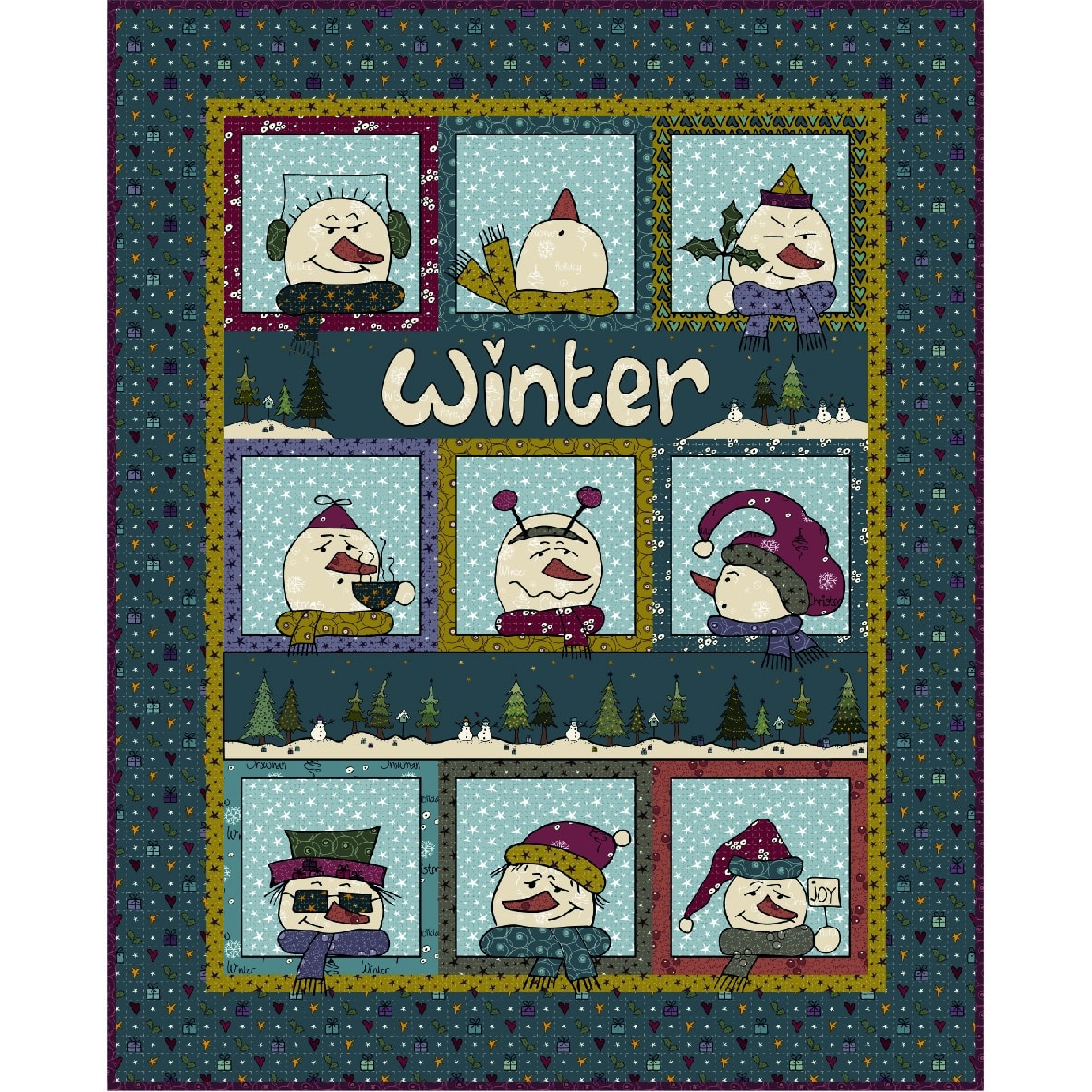BOM Happy Snowmen Winter Quilt (vereinfacht)