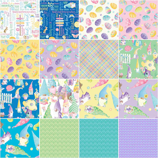 Jelly Strips Spring Garden Gnomes Benartex
