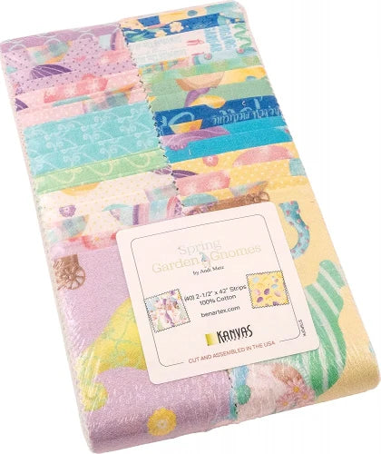 Jelly Strips Spring Garden Gnomes Benartex