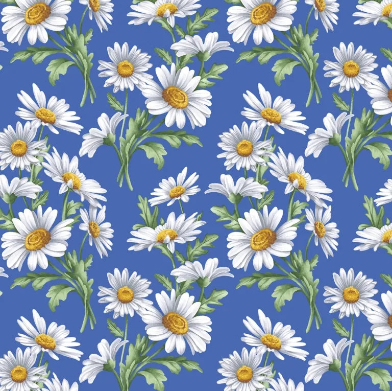 Baumwollstoff All About Daisies Blue
