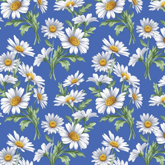 Baumwollstoff All About Daisies Blue