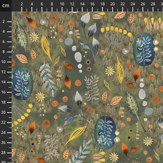 Baumwollstoff Labradorite Leaf Windham Fabrics & Anthology Batiks