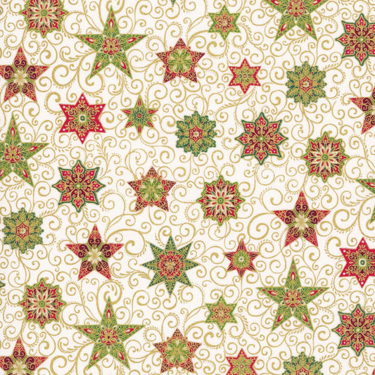 Baumwollstoff Adorn Star Creme