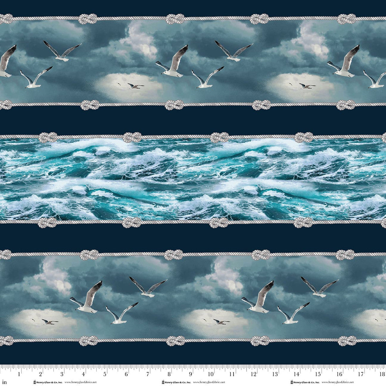 Coastal Guardians Blue / White Border Henry Glass & Co.